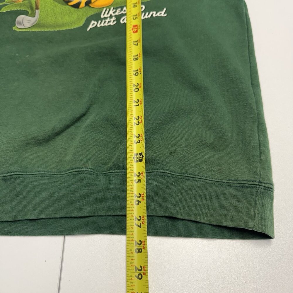 Vintage Disney Tigger Golf Sweatshirt Mens L 23x26.5 Green Crew Neck Grandpa Y2K - Picture 13 of 15